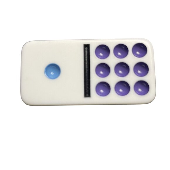 Double Twelve Dominoes Replacement Tile 1 9 Color Dot mq - Picture 1 of 3